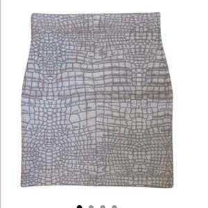 BCBGMAXAZRIA Pumice Tan Ivory Simone  Skirt Small